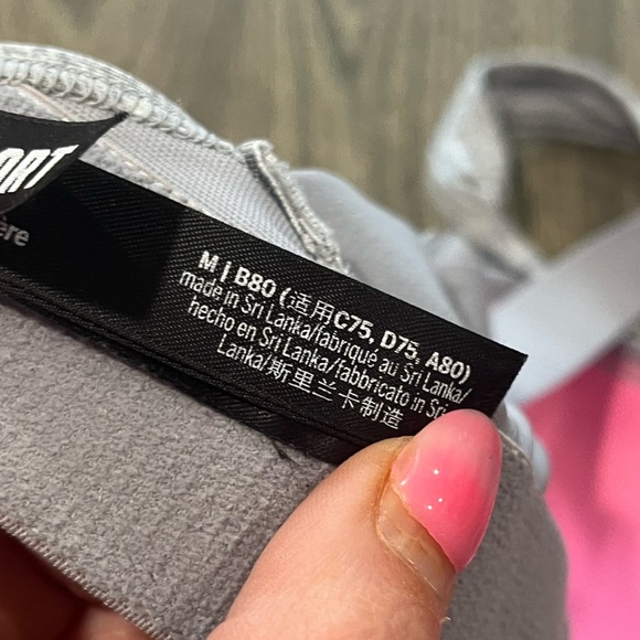 Victoria's Secret PINK Sports Bra Crossback Padded Athleisure Gray Medium - Picture 5 of 8